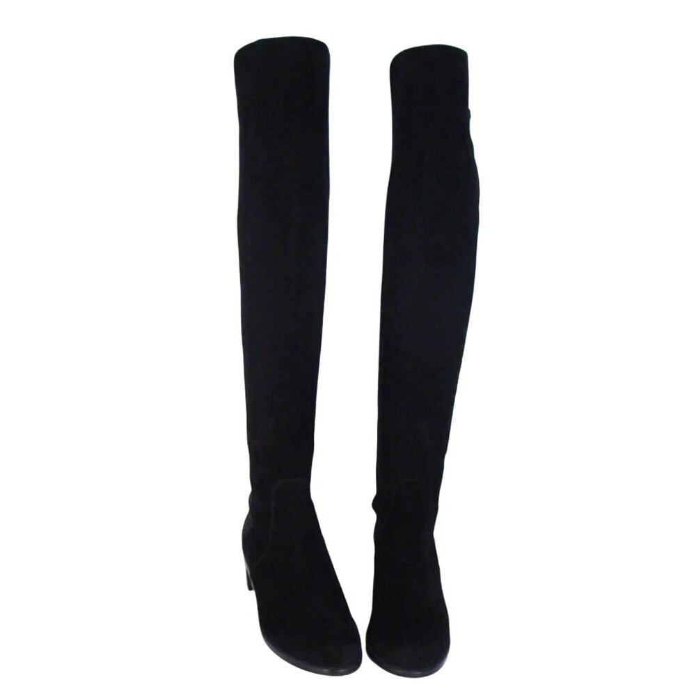 STUART WEITZMAN Reserve $850 Suede OTK Heeled Boots 7.5/38 - NEW